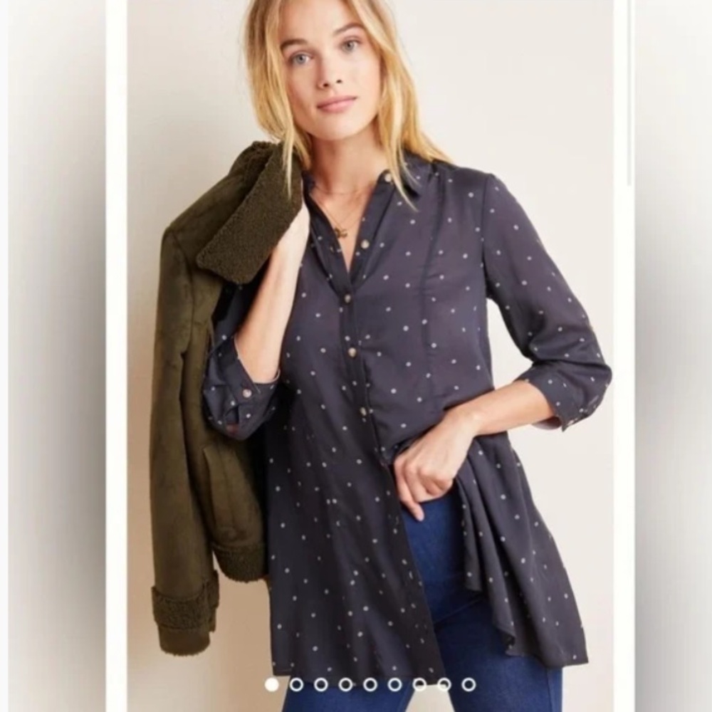 Anthropologie Maeve Dot Tunic Shirt